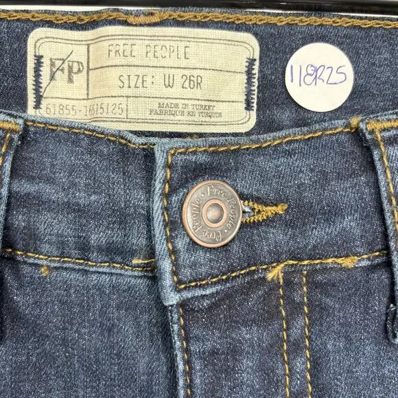 Free People Women's High-Rise Busted Skinny Jeans Dark Blue Size 26, $78 NWT - Picture 4 of 4